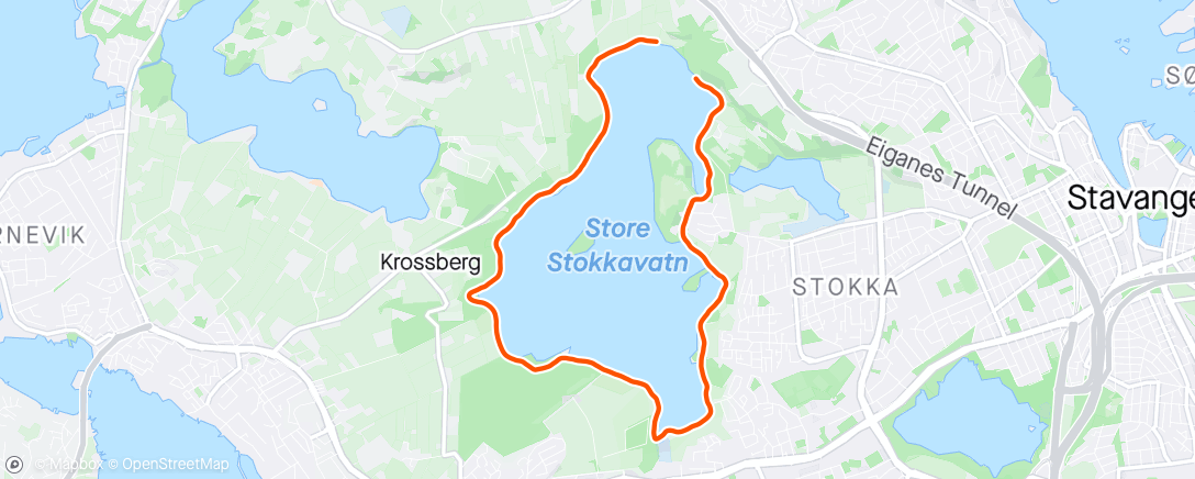 Map of the activity, Tirsdagstur rundt vannet