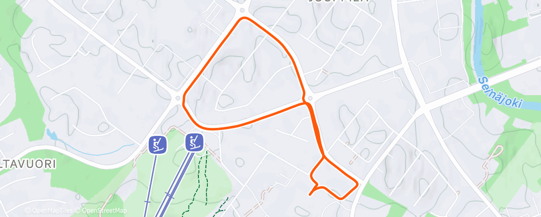 Map of the activity, Evening Run