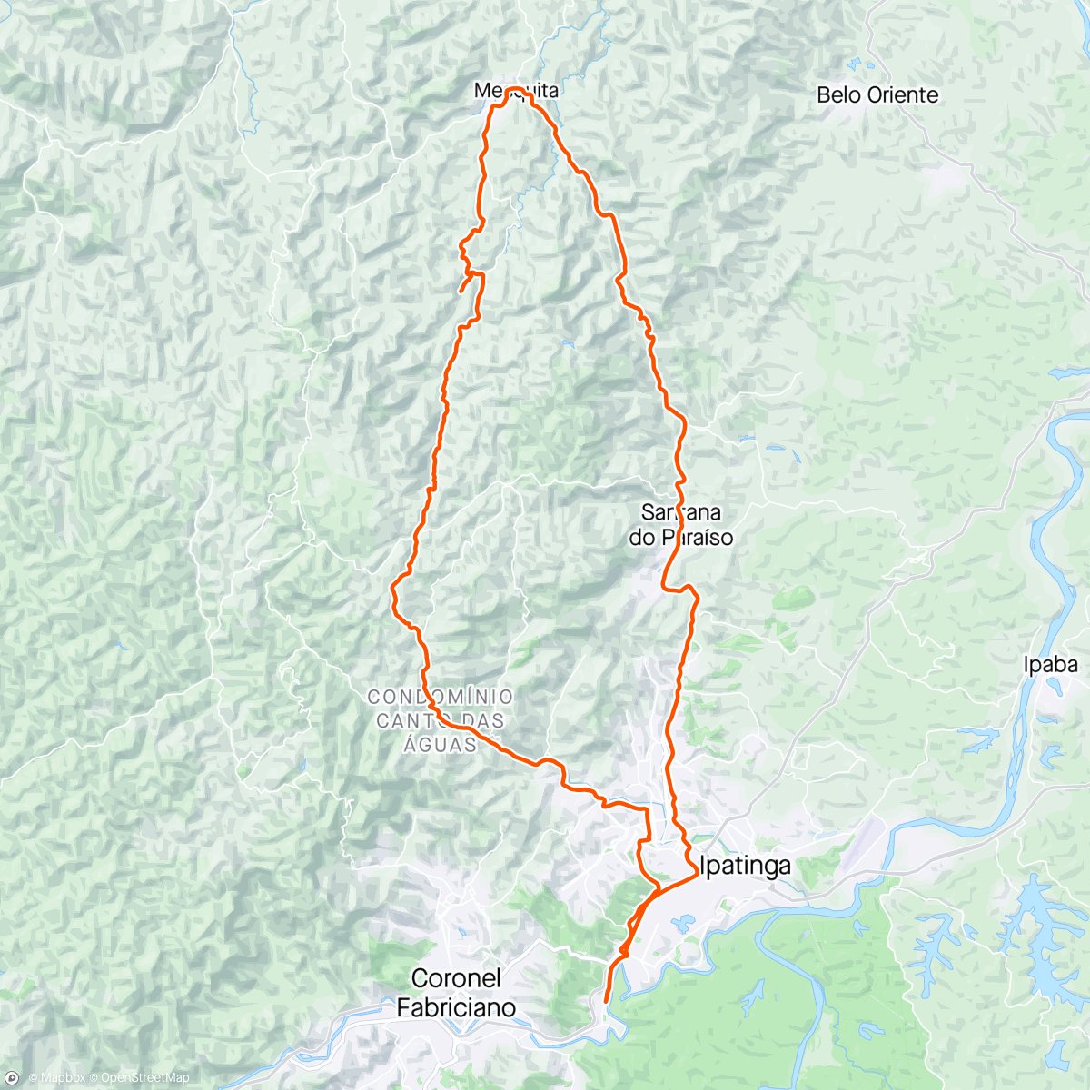 Map of the activity, Cachoeira dos Britos, Mesquita-MG