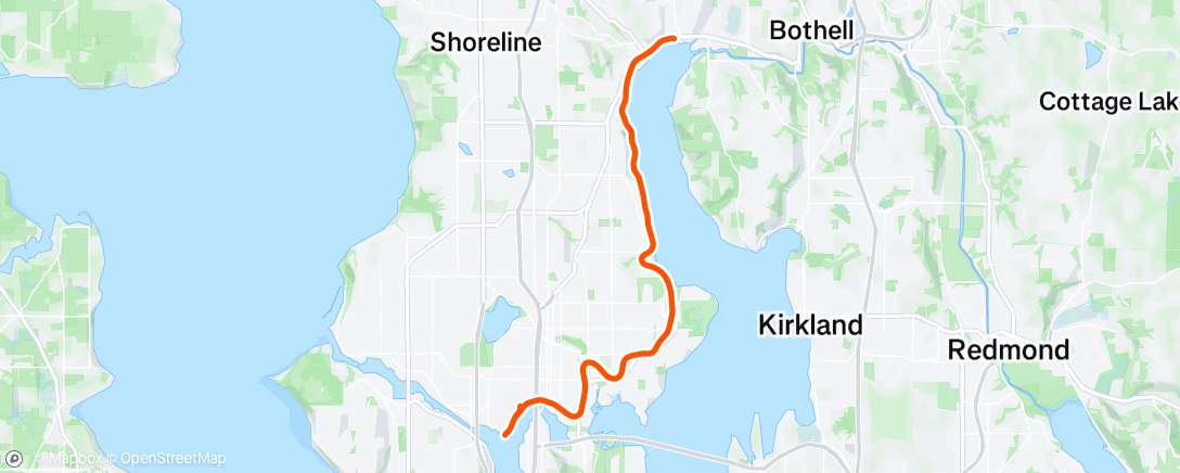 Map of the activity, Evening Ride