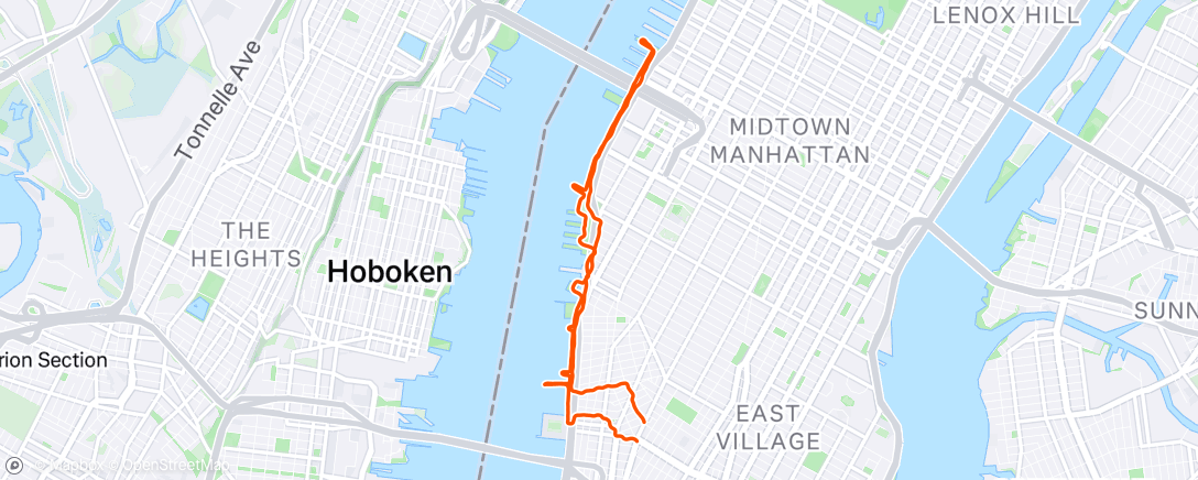 Map of the activity, Hudson River - Ultra training