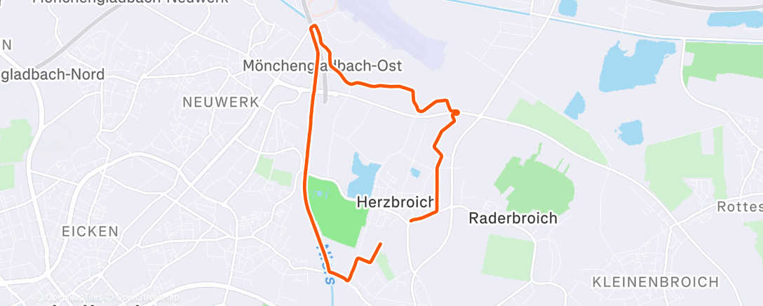 Map of the activity, Dauerlauf Zone 2 HF
