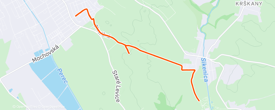 Map of the activity, Afternoon Run