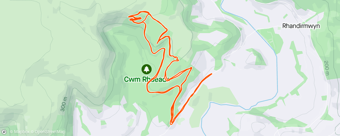 Mapa de la actividad (Cwm Rhaeadr)