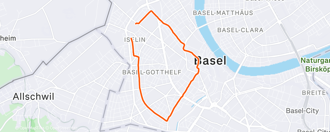 Map of the activity, Evening Run