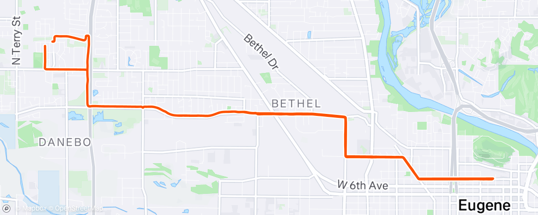 Map of the activity, Ride to a Shift Community Cycles meeting