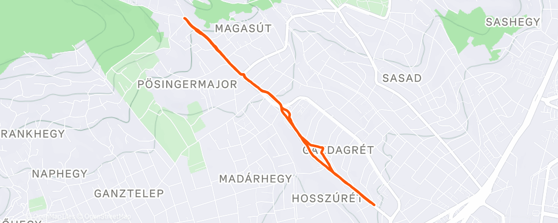 Map of the activity, Afternoon Run