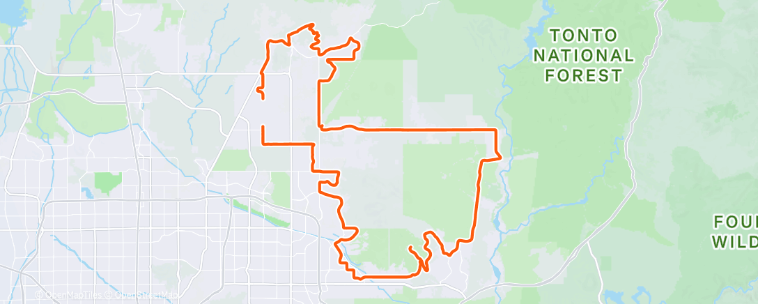 Map of the activity, Cycling