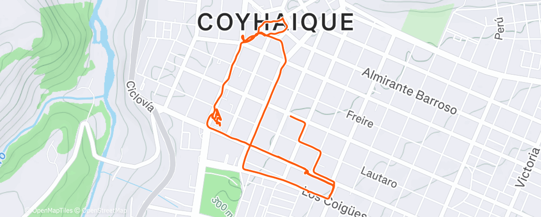 Map of the activity, Coyhaique