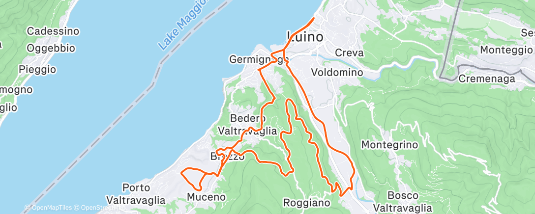 Map of the activity, Pedalata mattutina