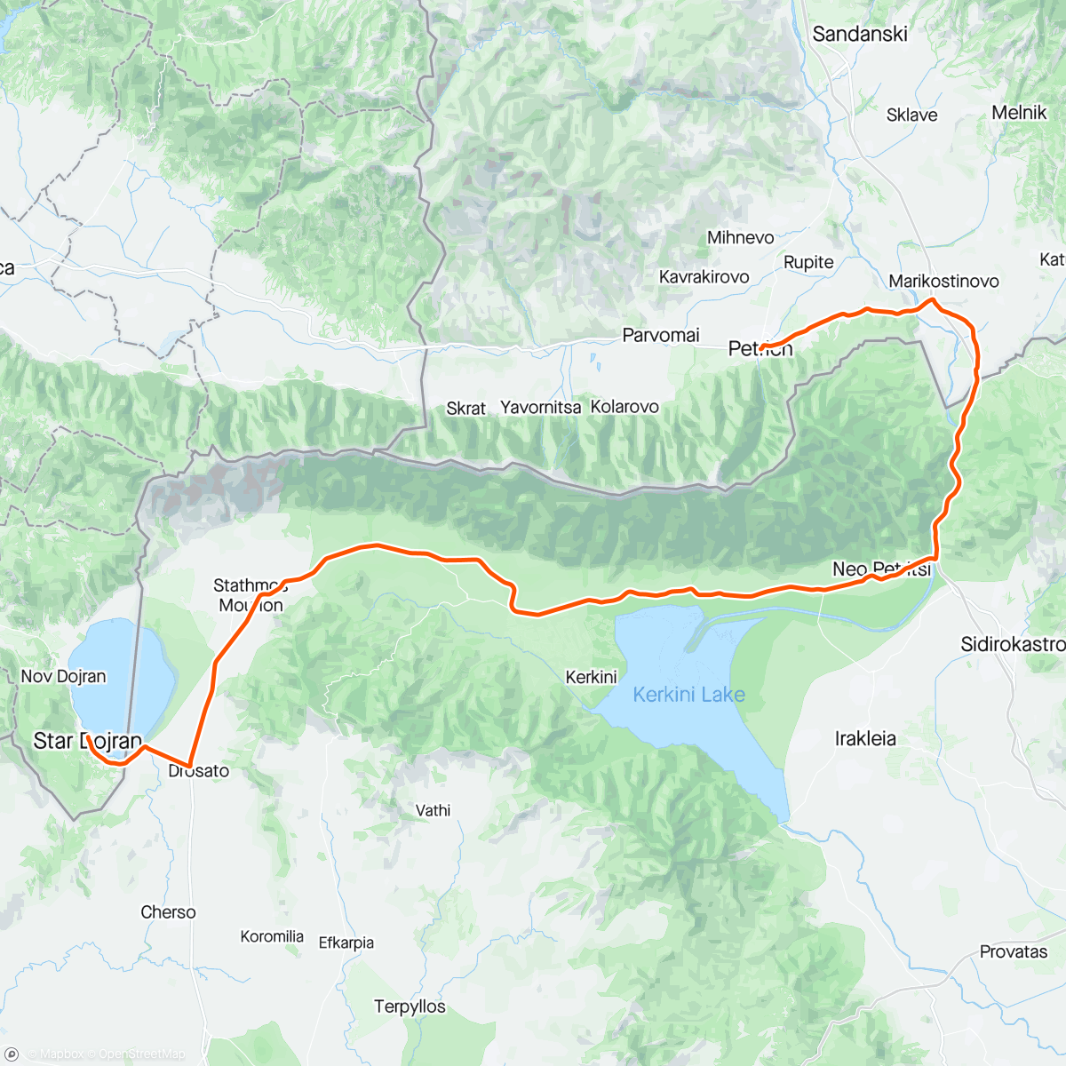 アクティビティ「Belasitsa bike tour '24 🚵‍♂️🚴‍♂️」の地図