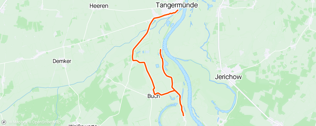 Map of the activity, Tangermünder Elbdeichmarathon - mit Papas Begleitung 🏃🏼‍♀️🏃🏻‍♂️