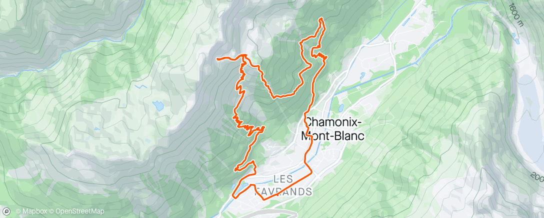 Map of the activity, Chamonix Day 5