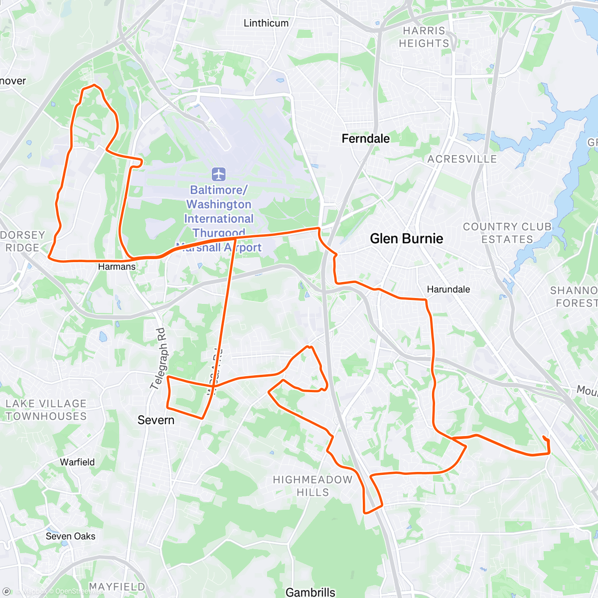 Map of the activity, Ridge to Thompson