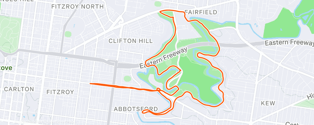 Map of the activity, Morning Run