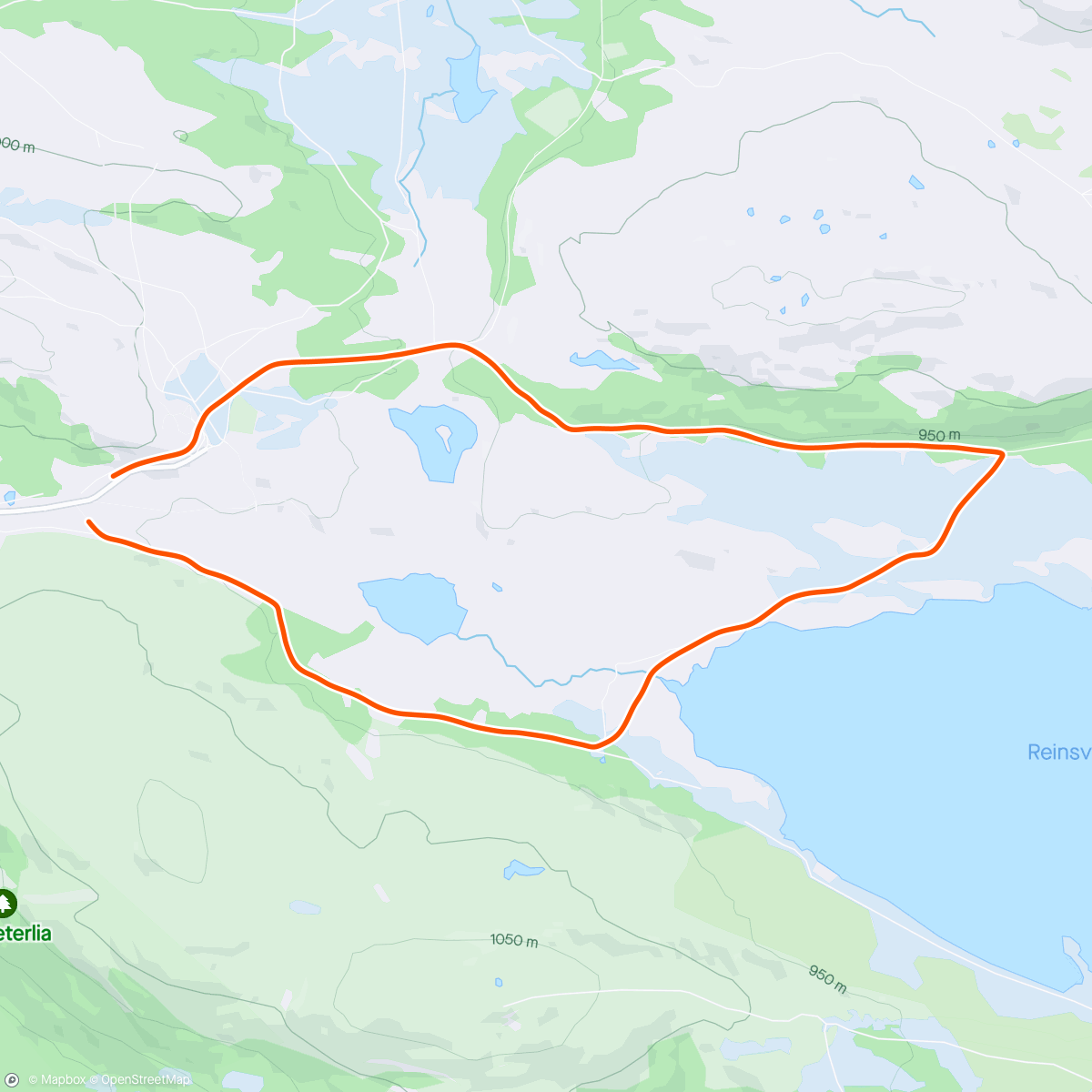 Map of the activity, Langrenn; runde ved Pellestova