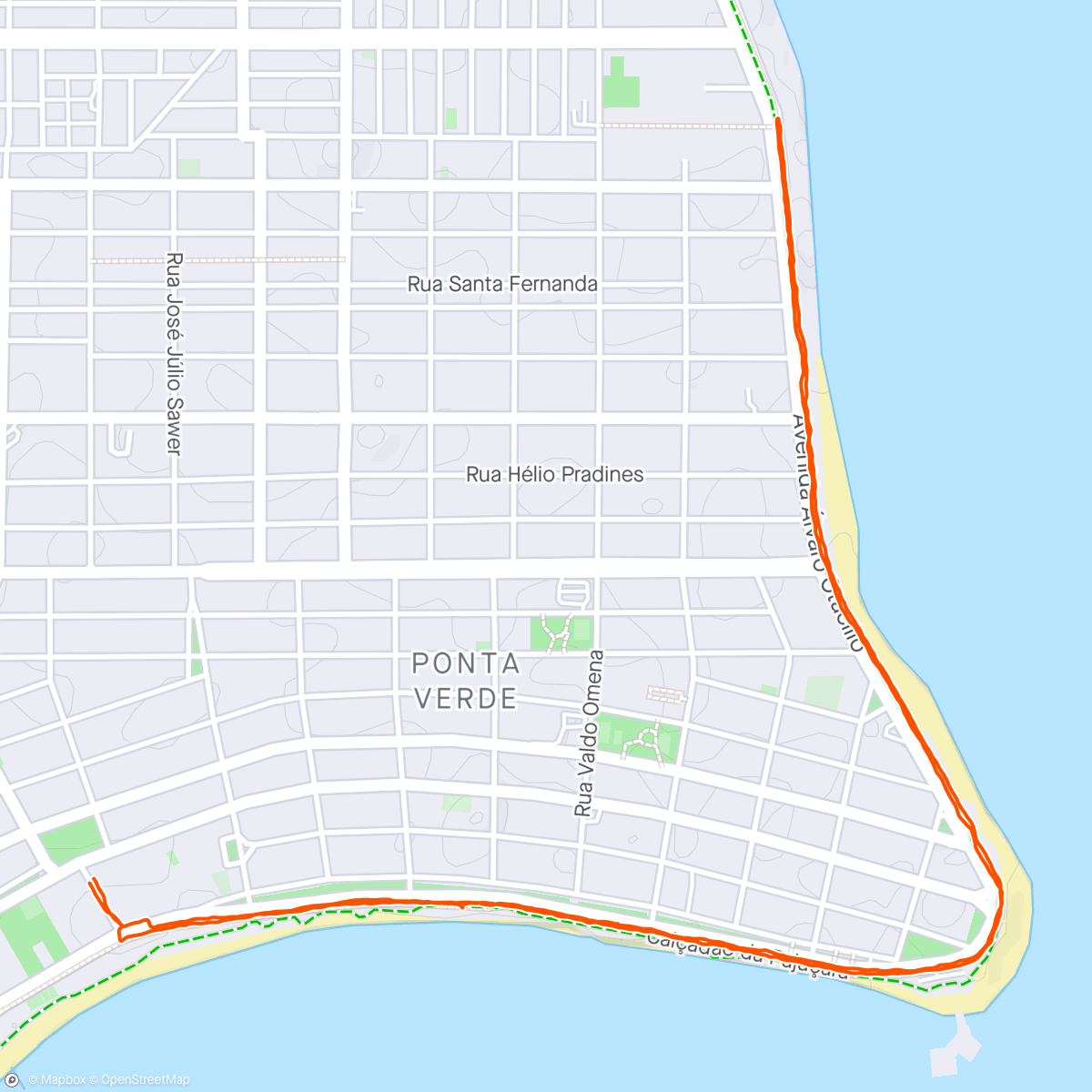 Map of the activity, Caminhada até Ponta Verde