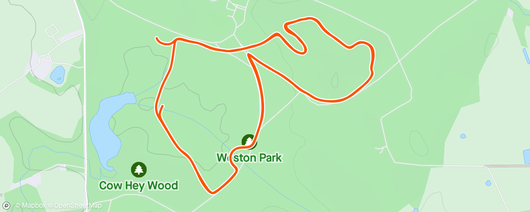 Kaart van de activiteit “Western park tri - run”