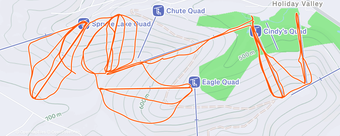 Map of the activity, A Beautiful Dat at Holiday Valley