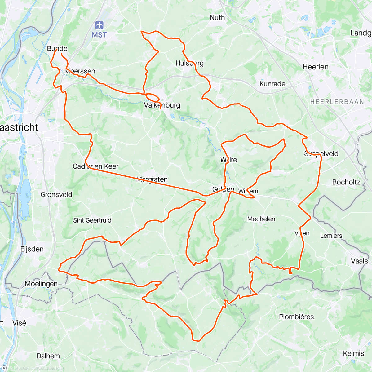 Map of the activity, Dwars door Limburg!