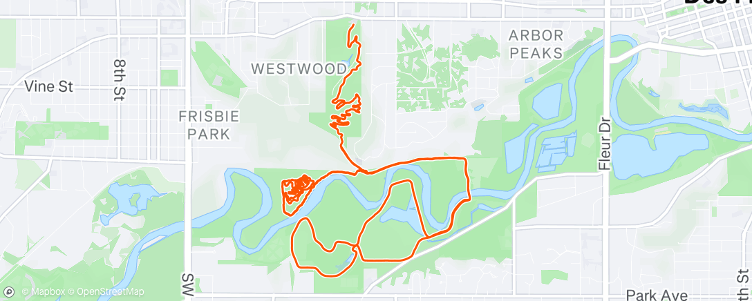 Map of the activity, Trail and pavement combo with my badass pals