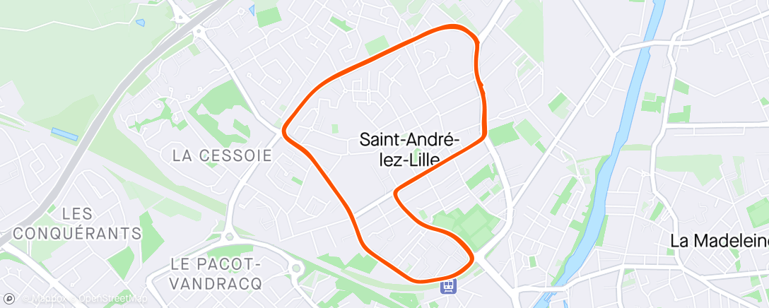 Mapa de la actividad (Course à St André. Securite à revoir !
La forme revient !)