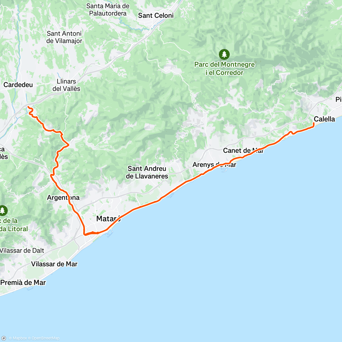 Map of the activity, Fins a Calella 🤗