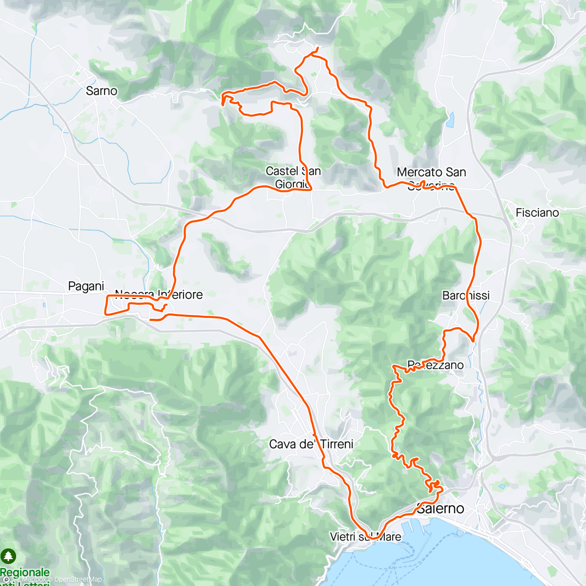 Map of the activity, Croce-Bracigliano 🇮🇹🚴🏻‍♂️💨💨💨