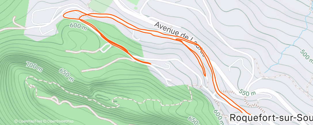 Map of the activity, Course à pied le matin