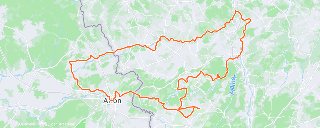 Map of the activity, Cycling