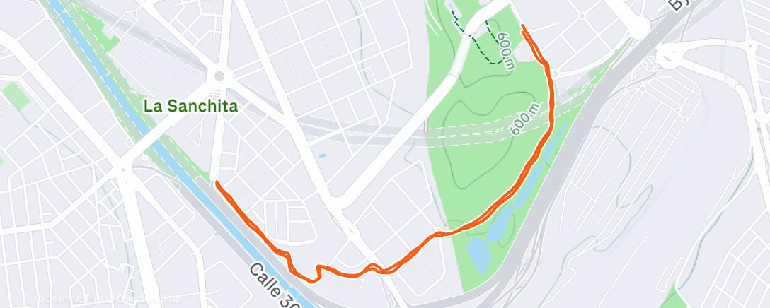 Map of the activity, Evening Run