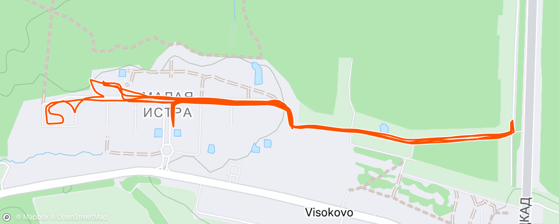 Map of the activity, Afternoon Run