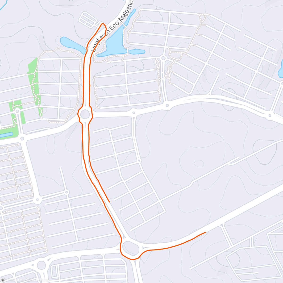 Map of the activity, Morning Solo Run