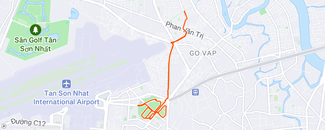 Map of the activity, Evening Run