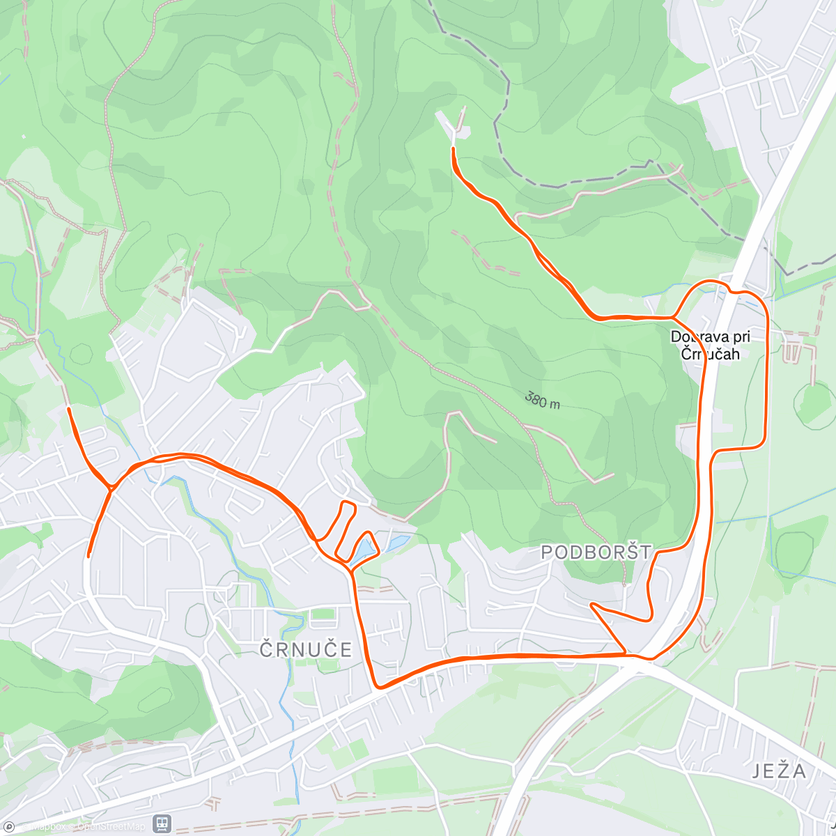 Map of the activity, Afternoon almost 10 K run