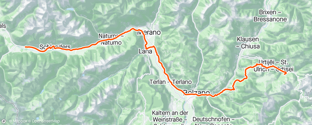 Map of the activity, Giro Stage 16