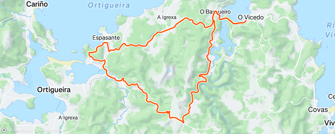 Map of the activity, Vicedo - Espasante - Coriscada - Riberas