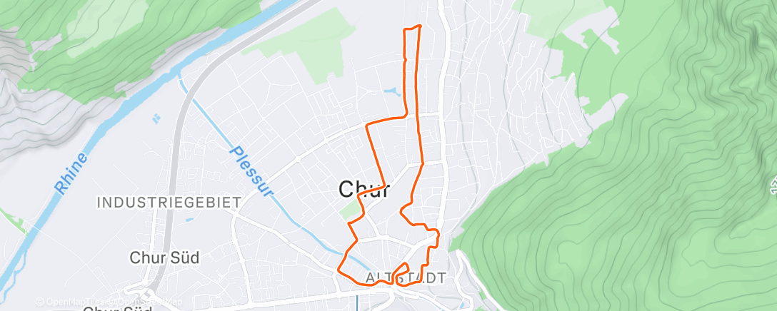 Map of the activity, OSp runday monday - Weihnachtsrun