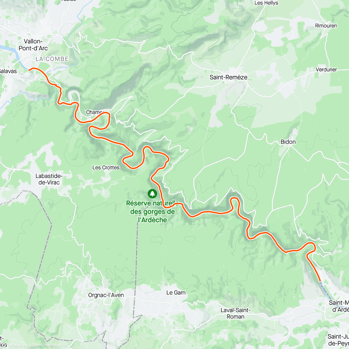 Mappa dell'attività Kayak le matin