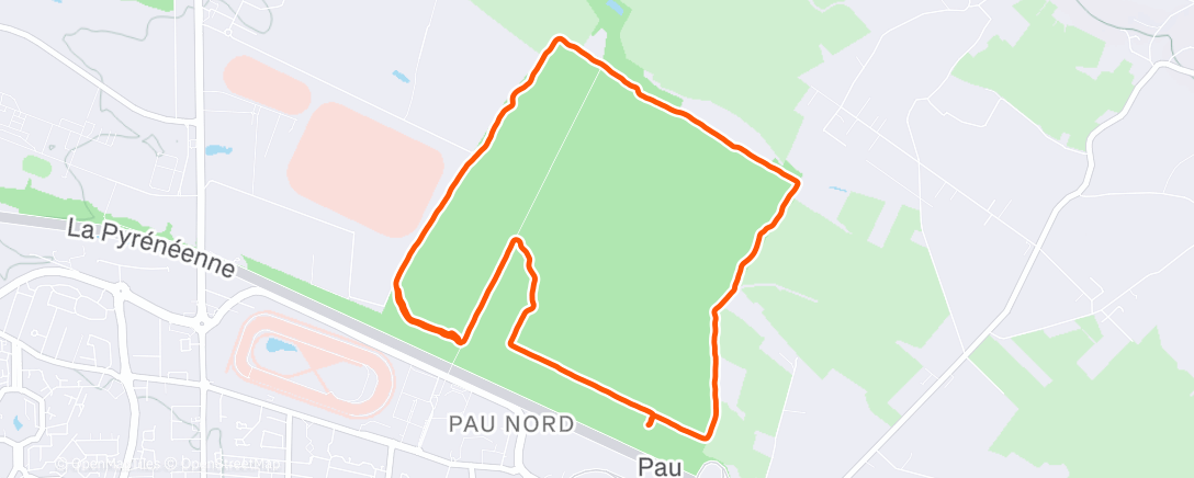 Карта физической активности (Course à pied dans l'après-midi)