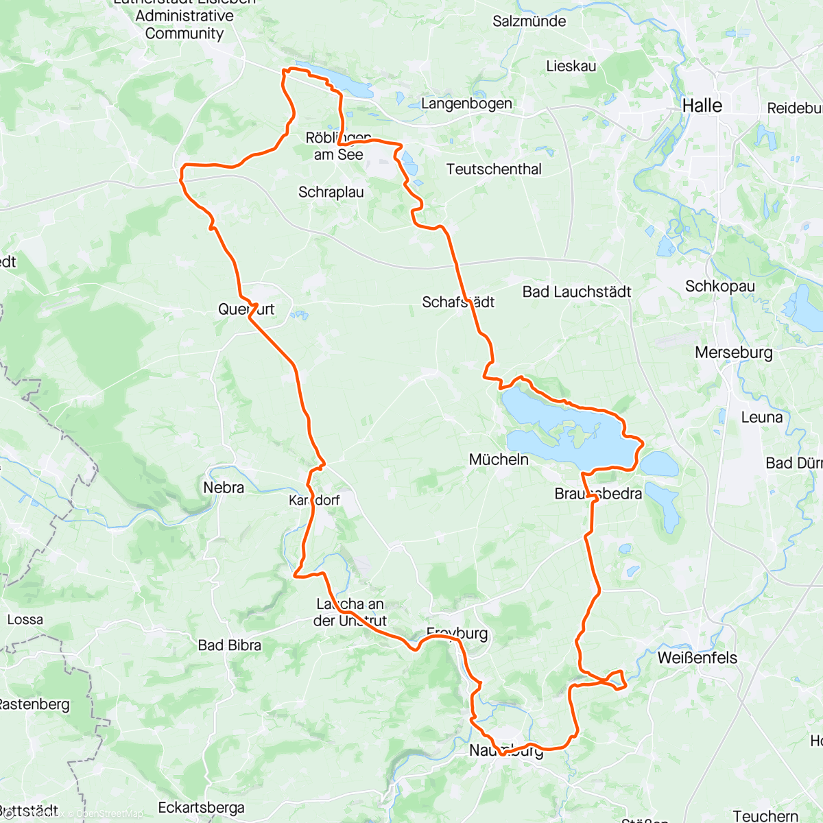 Mapa de la actividad (RR - Eisdielenrunde Markröhlitz - Naumburg)