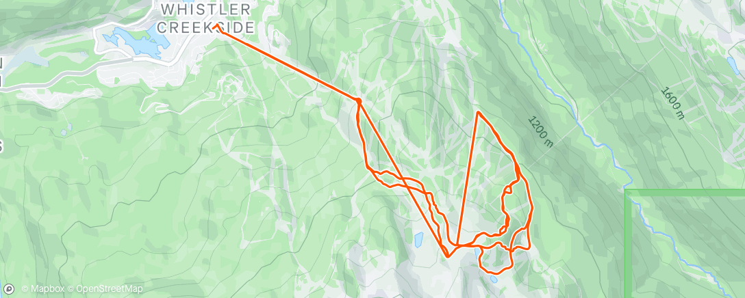 Map of the activity, Whistler AK le crew