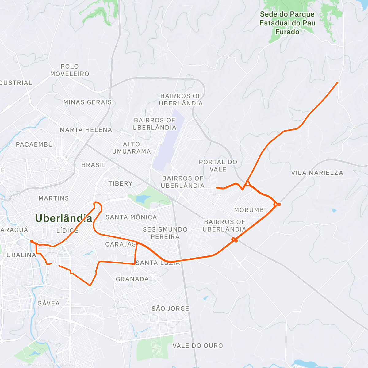Mapa da atividade, Road Bike