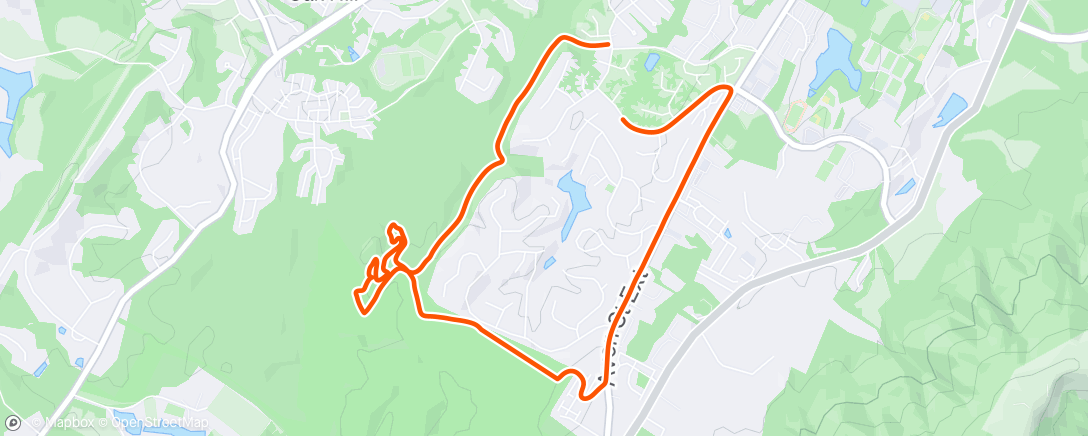Map of the activity, Afternoon Run