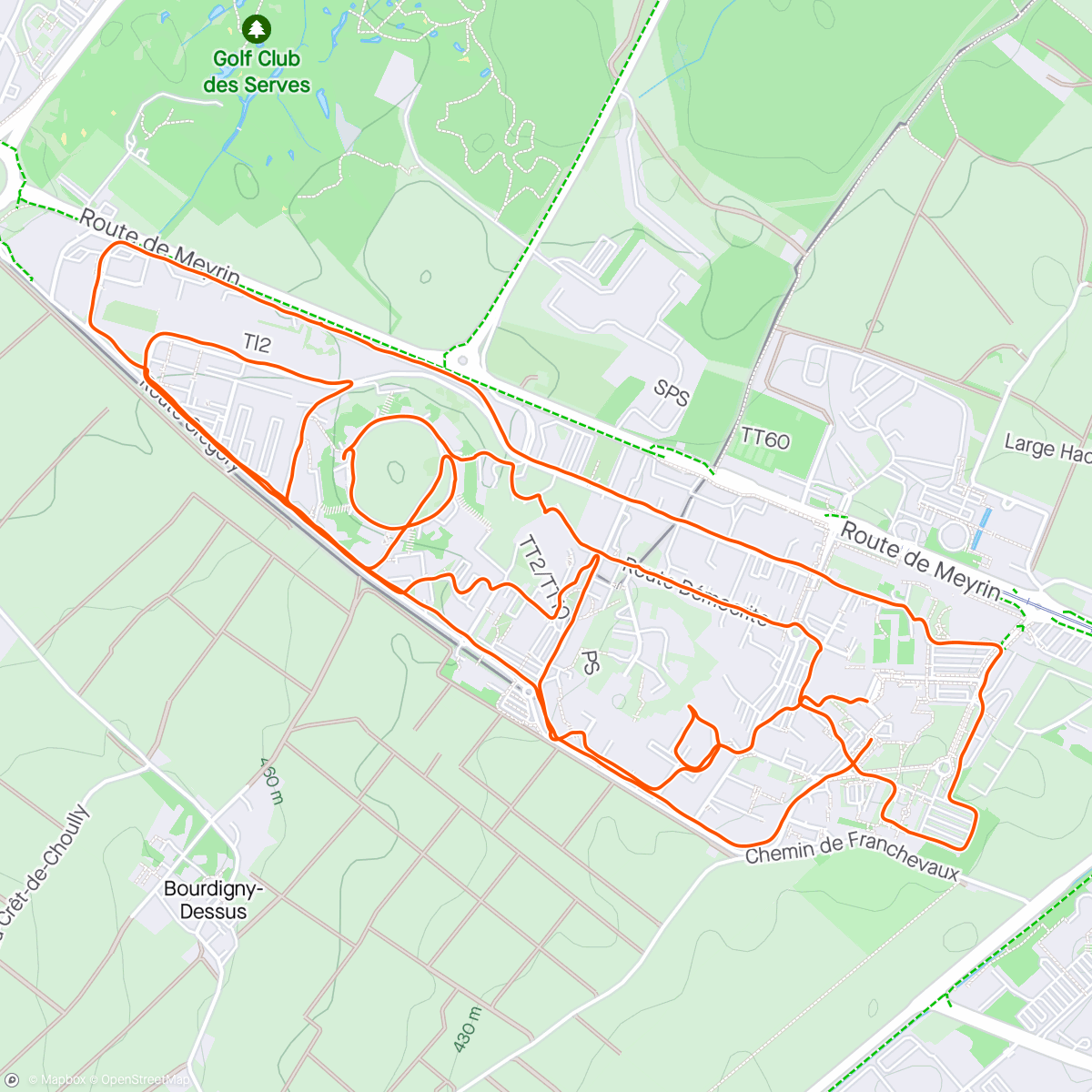 Map of the activity, Dark laboratory run with lots of stairs