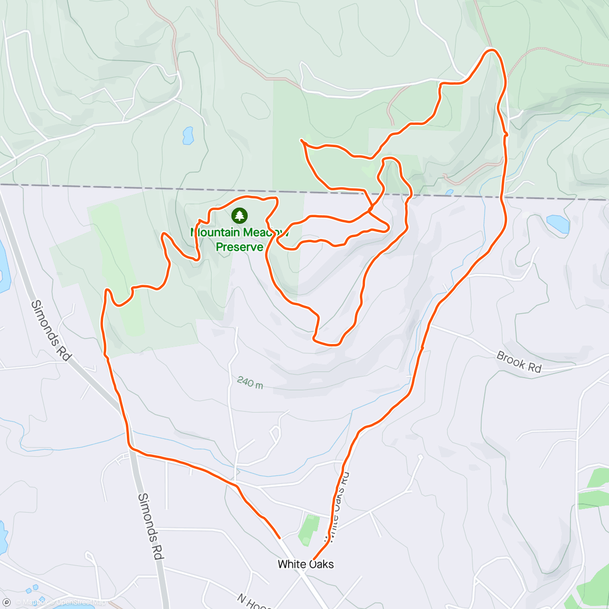 Map of the activity, Mountain Meadows - White Oaks w/Sabrina