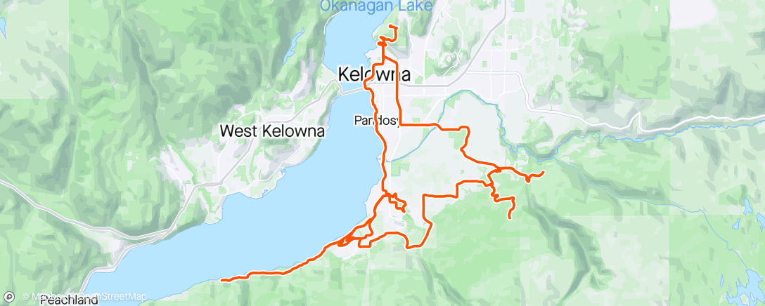 Map of the activity, Kelowna Trip - Day 1