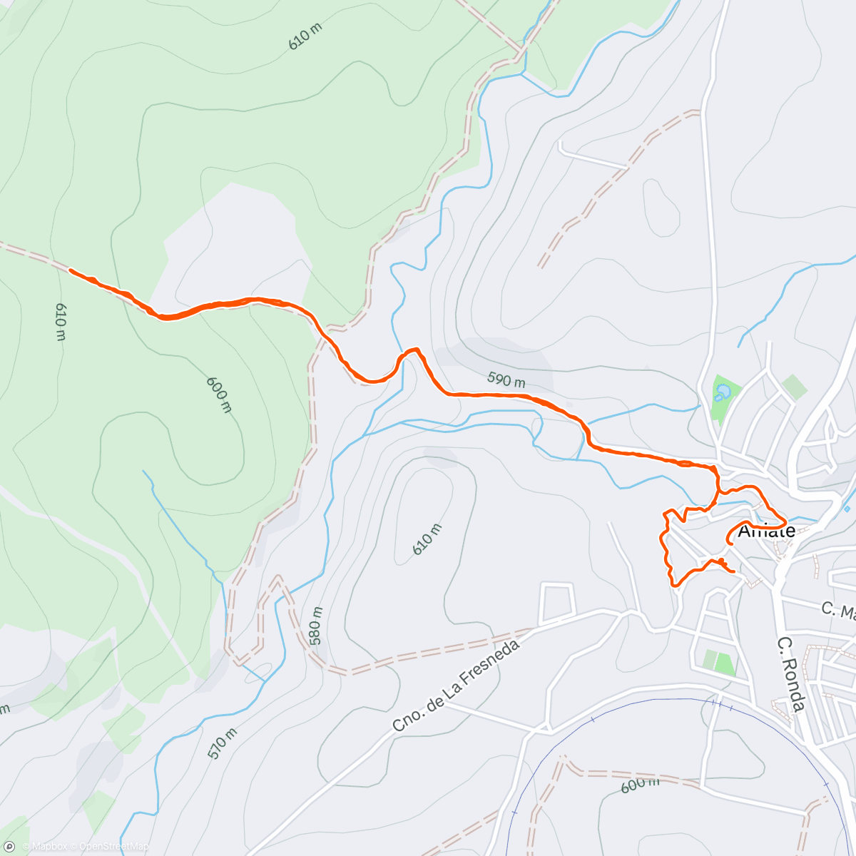 Map of the activity, Caminata de tarde