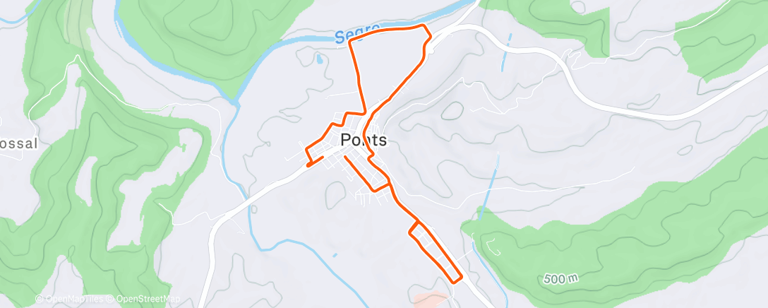 Map of the activity, Carrera de montaña matutina