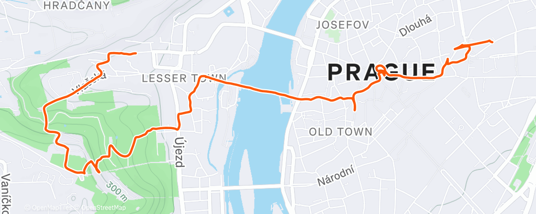 Map of the activity, Afternoon Hike